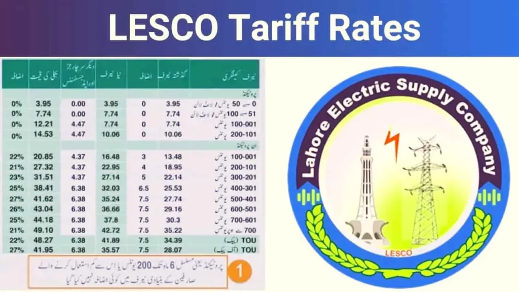 Download Lesco Bill Online 2025 3 LESCO Tariff
